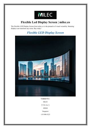 Flexible Led Display Screen milec.co