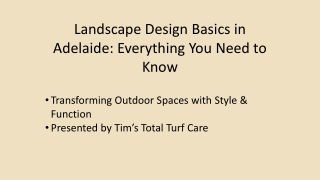 Landscape Design Basics in Adelaide Everything You Need to Know