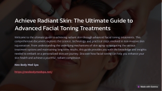 Achieve Radiant Skin with Advanced Facial Toning Treatments