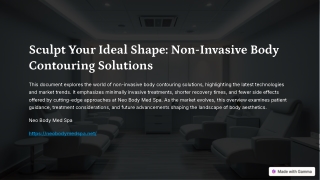 Sculpt Your Ideal Shape: Non-Invasive Body Contouring Solutions