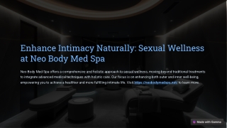Enhance Intimacy Naturally: Explore Our Sexual Wellness Treatments