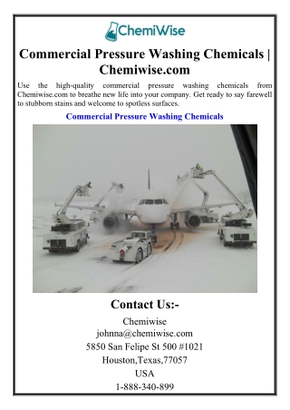Commercial Pressure Washing Chemicals | Chemiwise.com