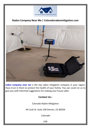 Radon Company Near Me  Coloradoradonmitigation.com