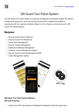 QRguard tour patrol system --ppt