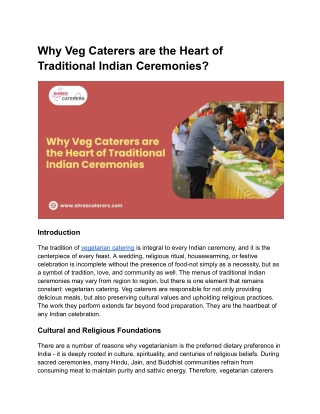 Why Veg Caterers are the Heart of Traditional Indian Ceremonies
