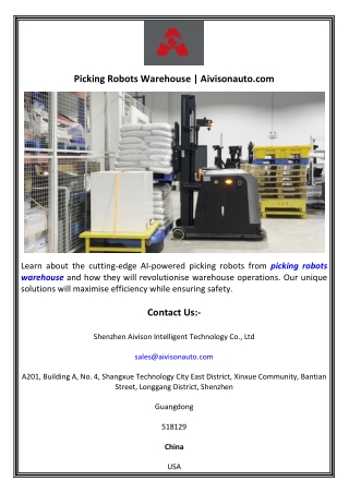 Picking Robots Warehouse  Aivisonauto.com