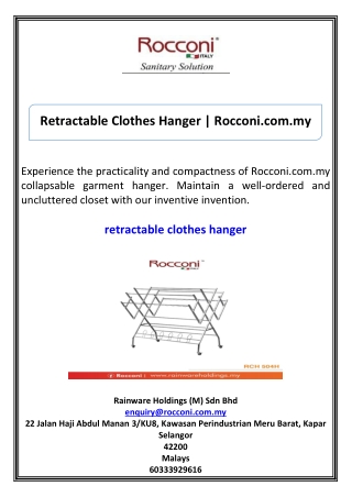Retractable Clothes Hanger  Rocconi.com.my