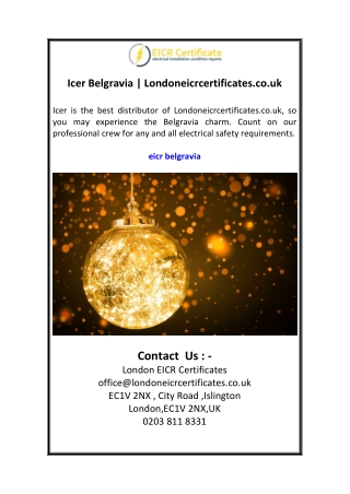 Icer Belgravia  Londoneicrcertificates.co.uk