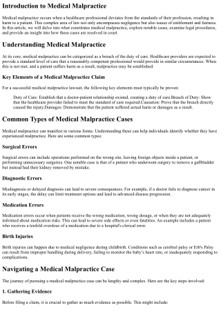Inside Look: Medical Malpractice Cases Demystified