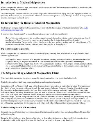 Navigating the Legal Maze of Medical Malpractice Claims