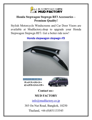 Honda Stepwagon Stepwgn RF3 Accessories – Premium Quality!