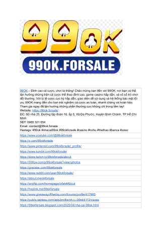 Nhà cái 99OK – Sân chơi đỉnh cao, nơi thành công bắt đầu!