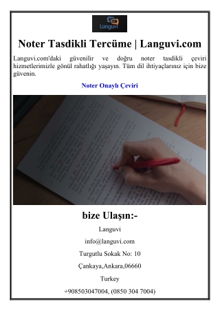 Noter Tasdikli Tercüme | Languvi.com