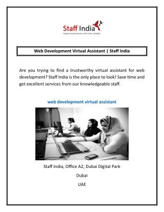 Web Development Virtual Assistant | Staff India