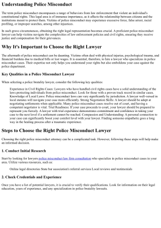 Expert Guidance: Choosing a Police Misconduct Lawyer