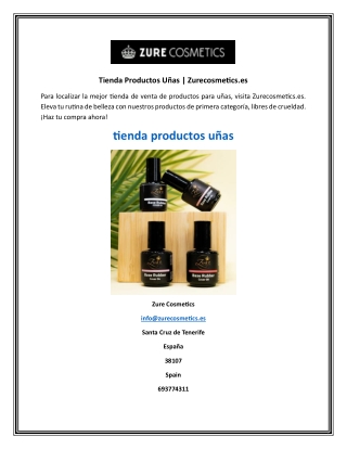 Tienda Productos Uñas Zurecosmetics.es