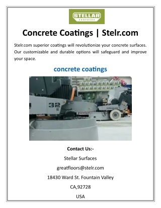 Concrete Coatings Stelr