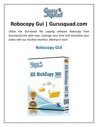Robocopy Gui Gurusquad