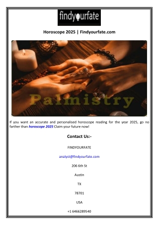 Horoscope 2025  Findyourfate.com