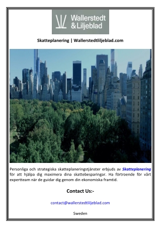 Skatteplanering  Wallerstedtliljeblad.com