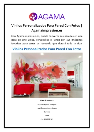 Vinilos Personalizados Para Pared Con Fotos  Agamaimpresion.es