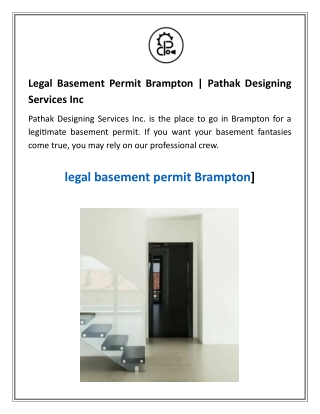 Legal Basement Permit Brampton  Pathak Designing Services Inc