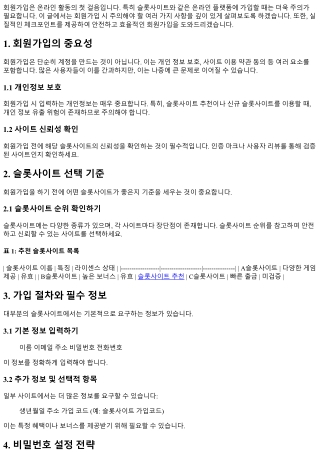 회원가입 시 주의해야 할 사항과 체크포인트