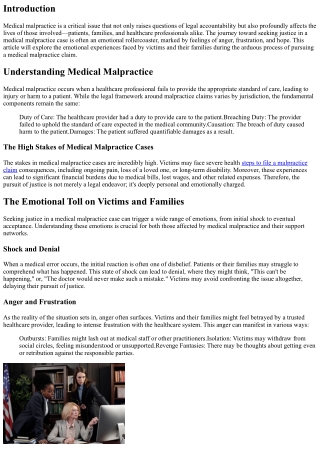 The Emotional Journey of Seeking Justice in a Medical Malpractice Case