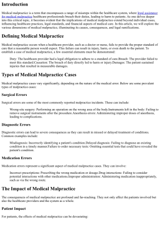 The Cost of Errors: Understanding Medical Malpractice