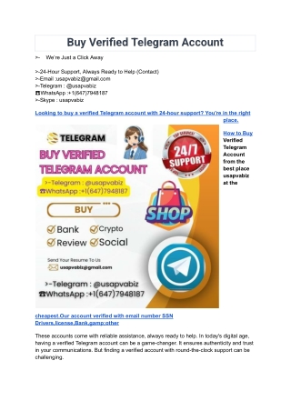 Buy Verified Telegram Account