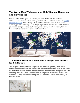 Top World Map Wallpapers for Kids’ Rooms, Nurseries, and Play Spaces