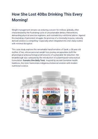 How She Lost 40lbs Drinking This Every Morning!