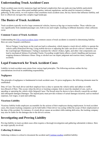 Proving Liability in Complex Truck Accident Cases