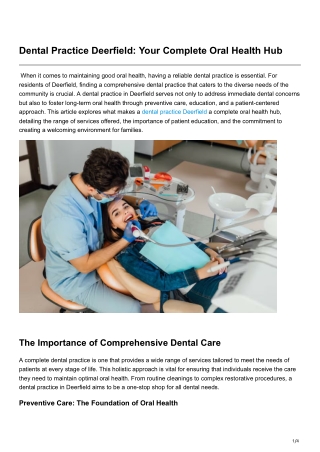 Dental Practice Deerfield Your Complete Oral Health Hub