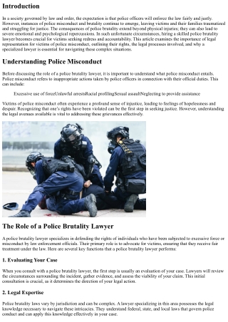 Defending Your Rights: Importance of a Police Brutality Lawyer