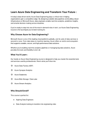 Azure Data Engineering