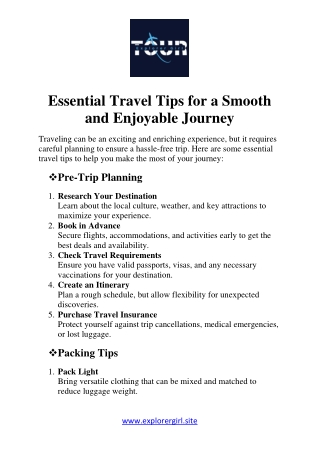 travel tips pdf