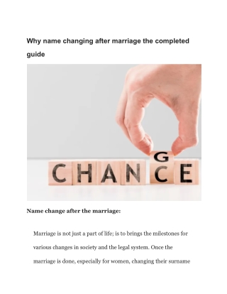 Why name changing after marriage the completed guide