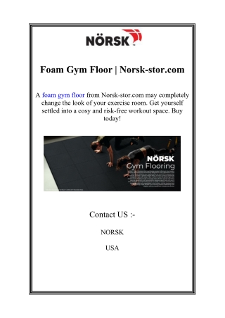 Foam Gym Floor | Norsk-stor.com