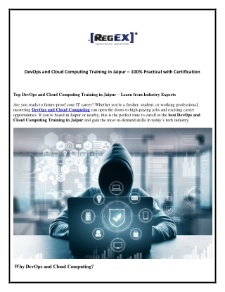 DevOps and Cloud computing training Jaipur