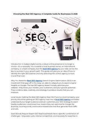 Choosing the Best SEO Agency_ A Complete Guide for Businesses in 2025