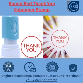 Round Red Thank You Xstamper Stamp