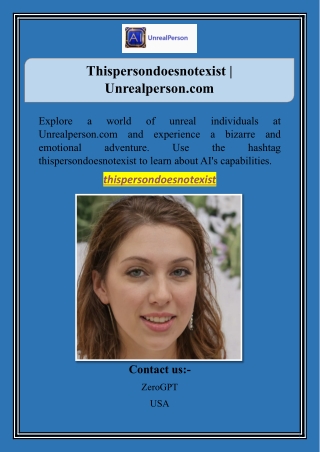 Thispersondoesnotexist | Unrealperson.com