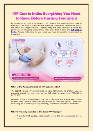 IVF Cost in India - Everything You Need to Know Before Starting Treatment