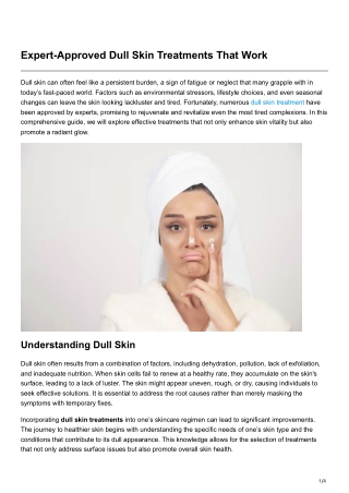 Expert-Approved Dull Skin Treatments That Work