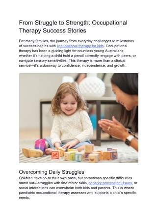 From Struggle to Strength_ Occupational Therapy Success Stories