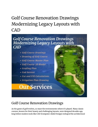 Golf Course Renovation Drawings_ Modernizing Legacy Layouts with CAD __Off-site Kriti