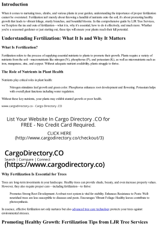 Promoting Healthy Growth: Fertilization Tips from LJR Tree Services