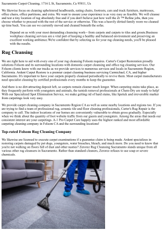 The # 1 Sacramento Carpet Cleaning Services