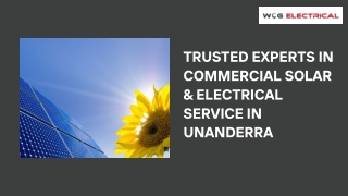 Trusted Experts in Commercial Solar & Electrical Service Unanderra